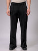 Men's Black Flared Bootcut Solid Mid-Rise Stretchable Trousers