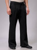 Men's Black Flared Bootcut Solid Mid-Rise Stretchable Trousers