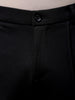 Men's Black Flared Bootcut Solid Mid-Rise Stretchable Trousers