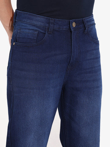 Men's Blue Slim Fit Solid Casual Jeans