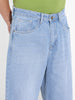 Men's Blue Baggy Fit Solid Casual Jeans