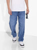 Men's Blue Relaxed Fit Solid Casual Jeans