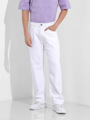 Men's White Relaxed Fit The Eternity Series Jeans