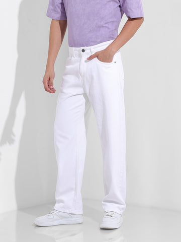 Men's White Relaxed Fit The Eternity Series Jeans