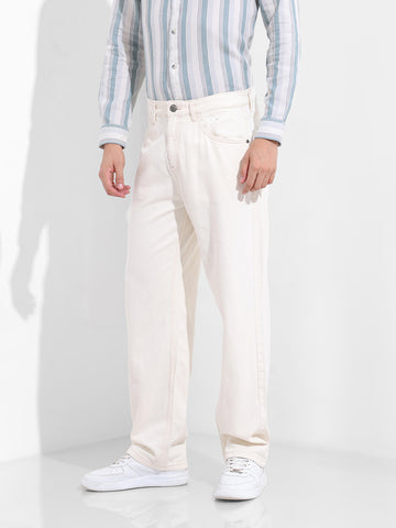 Men's White Relaxed Fit The Eternity Series Jeans
