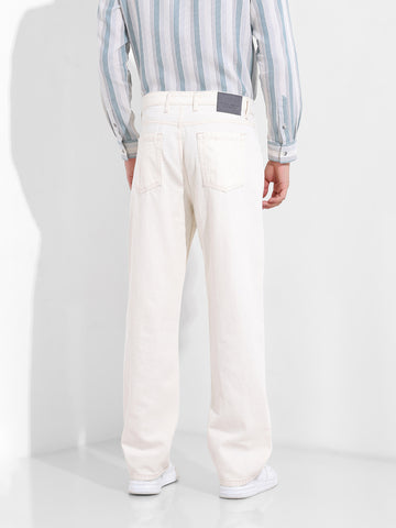 Men's White Relaxed Fit The Eternity Series Jeans