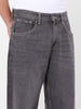 Men's Grey Relaxed Fit Solid Casual Jeans