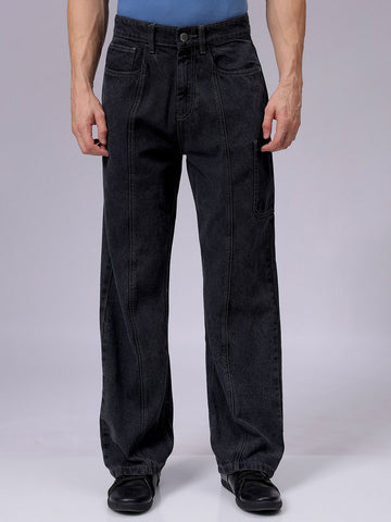 Men's Blue Wide Leg Fit Utility Jeans