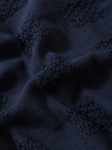 Men's Blue Relaxed Fit Resort Wear Textured Shirt