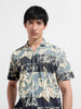 Men's Grey Relaxed Fit Printed Resort Shirt