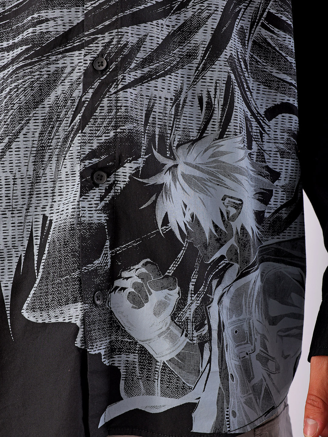 Shop Men's Anime Printed Oversized Shirt Online.