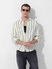 Men's Yellow Regular Fit Striped Casual Shirt