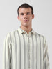 Men's Yellow Regular Fit Striped Casual Shirt