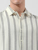 Men's Yellow Regular Fit Striped Casual Shirt