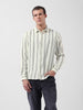 Men's Yellow Regular Fit Striped Casual Shirt