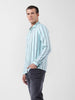 Men's Green Regular Fit Striped Casual Shirt
