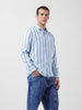 Men's Blue Regular Fit Striped Casual Shirt