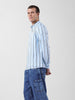 Men's Blue Regular Fit Striped Casual Shirt