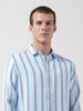 Men's Blue Regular Fit Striped Casual Shirt