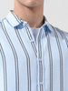 Men's Blue Regular Fit Striped Casual Shirt
