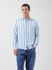 Men's Blue Regular Fit Striped Casual Shirt
