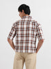 Men's Brown Oversized Fit Resort Wear Checked Shirt