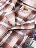 Men's Brown Oversized Fit Resort Wear Checked Shirt