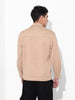Men's Beige Regular Fit Casual Solid Shacket