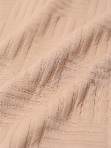 Men's Beige Regular Fit Casual Solid Shacket