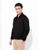 Men's Black Regular Fit Casual Solid Shacket