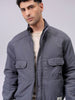 Men's Slim Fit Solid Zipperper Quilted Jacket