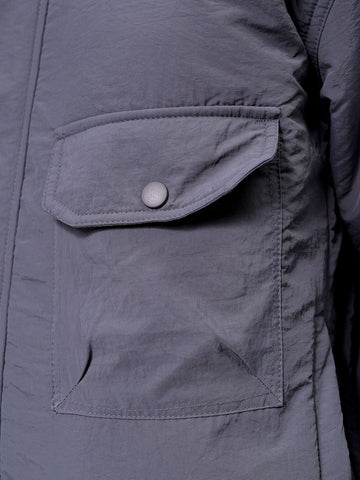 Men's Slim Fit Solid Zipperper Quilted Jacket