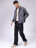 Men's Slim Fit Solid Zipperper Quilted Jacket