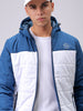 Men's Teal Slim Fit Solid Hooded Jacket