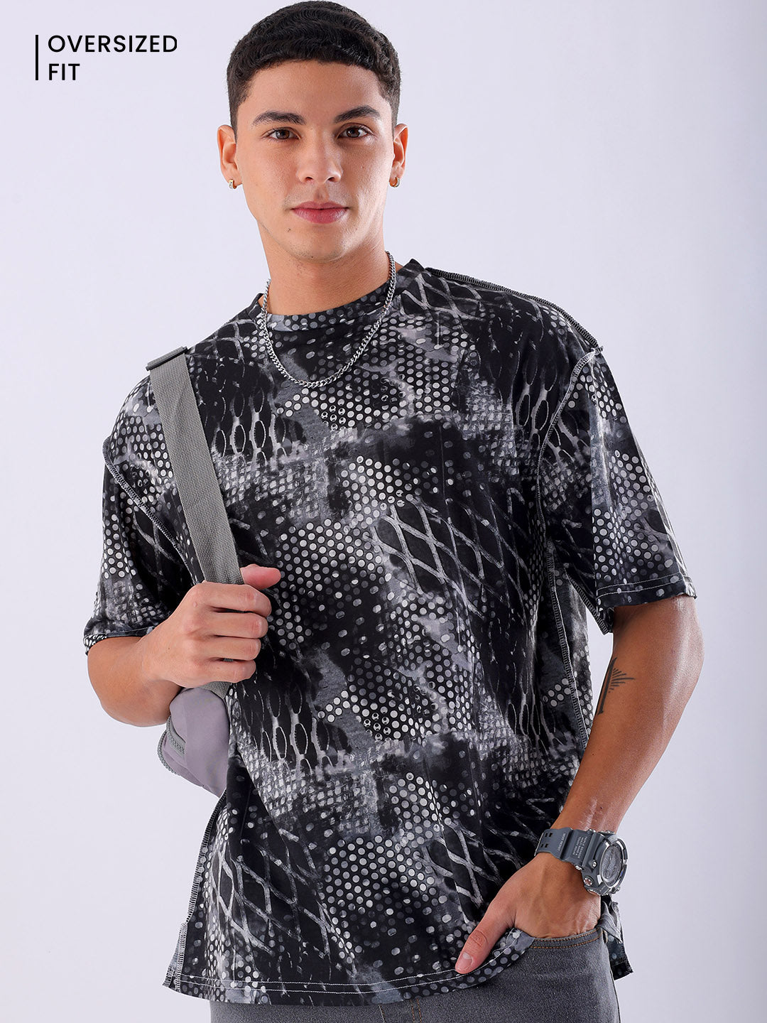 Shop Men's Metaverse Printed Oversized T-shirt Online.