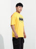 Men's Yellow Boxy Fit Character Batman Printed Crew Neck T-Shirt