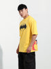 Men's Yellow Boxy Fit Character Batman Printed Crew Neck T-Shirt
