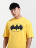Men's Yellow Boxy Fit Character Batman Printed Crew Neck T-Shirt