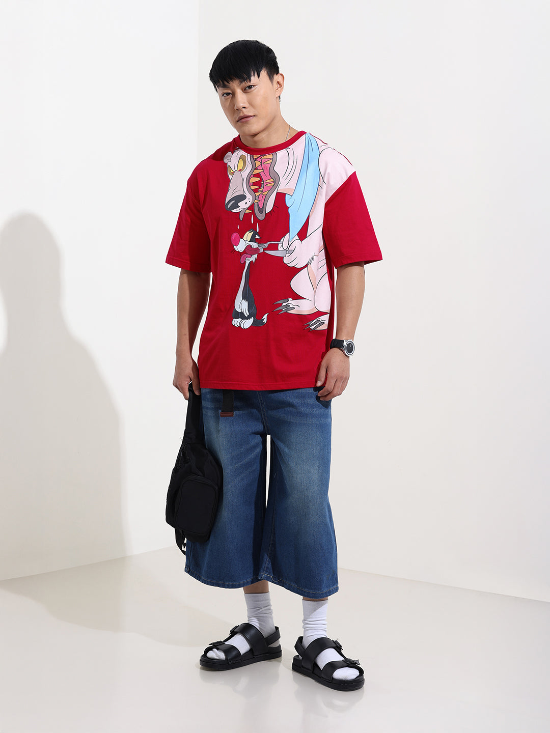 Men's Printed Applique Boxy T-shirt