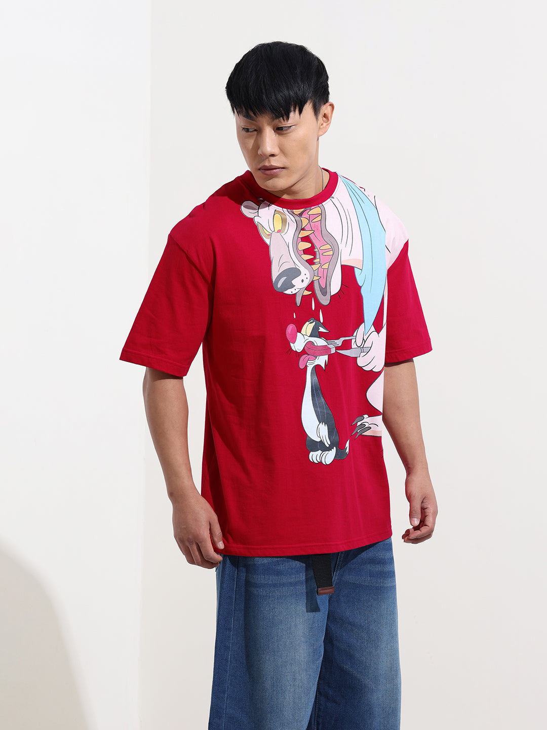 Men's Printed Applique Boxy T-shirt