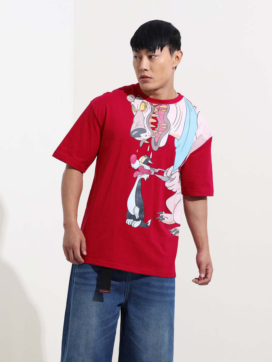 Men's Printed Applique Boxy T-shirt