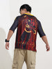 Men's Printed Extended Sleeves Raw Edge Boxy T-shirt