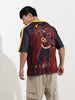 Men's Printed Extended Sleeves Raw Edge Boxy T-shirt