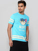 Men's Typography Printed Raw Edge Slim Fit T-shirt