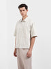 Men's Green Boxy Fit Resort Wear Textured Shirt