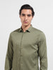 Men's Green Regular Fit Textured Party Wear Shirt