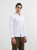 Men's White Regular Fit Textured Party Wear Shirt