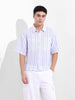 Men's Blue Boxy Fit Striped Resort Shirt