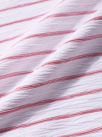 Men's Red Regular Fit Striped Casual Shirt