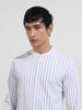 Men's Green Regular Fit Striped Casual Shirt